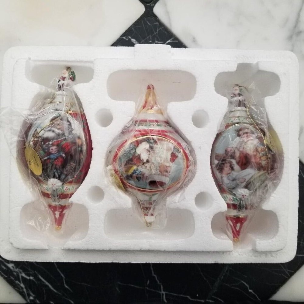 VNTG 2000 Bradford Exchange Santa Millennial Porcelain Ornaments Collection # 3 - Picture 10 of 10